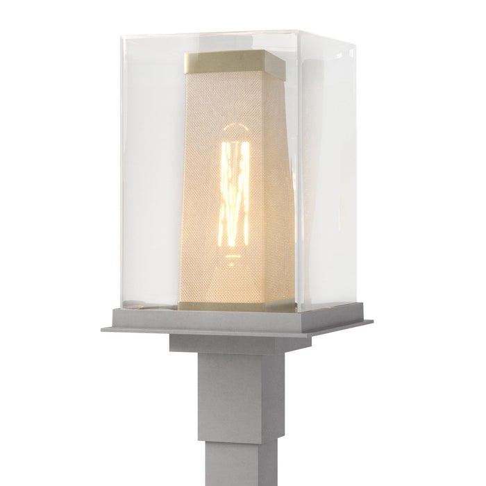 Polaris Outdoor Post Light in Coastal Burnished Steel with Coastal Gold Accent - 344850-SKT-78-70-ZM0084 by Hubbardton Forge