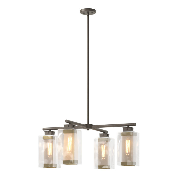 Polaris Outdoor 4-Light Pendant in Coastal Dark Smoke with Coastal Gold Accent - 364213-SKT-MULT-77-70-ZM0093 by Hubbardton Forge