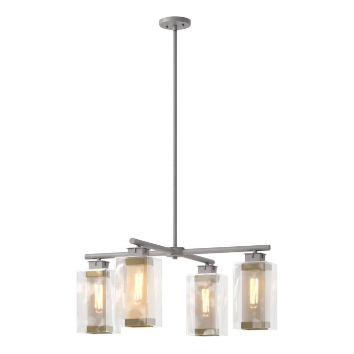 Polaris Outdoor 4-Light Pendant in Coastal Burnished Steel with Coastal Gold Accent - 364213-SKT-MULT-78-70-ZM0093 by Hubbardton Forge