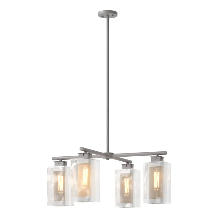 Polaris Outdoor 4-Light Pendant in Coastal Burnished Steel with Coastal Silver Accent - 364213-SKT-MULT-78-72-ZM0093 by Hubbardton Forge