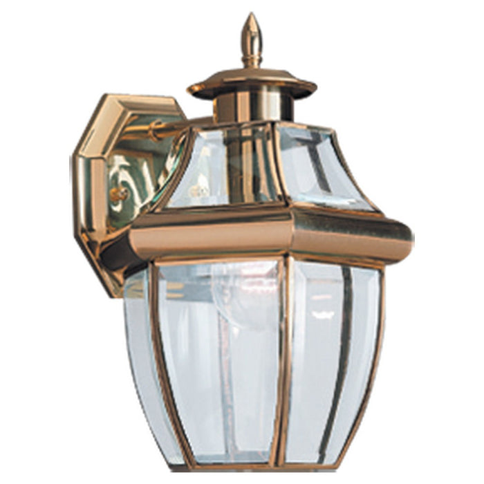 Lancaster One Light Outdoor Wall Lantern in Polished Brass