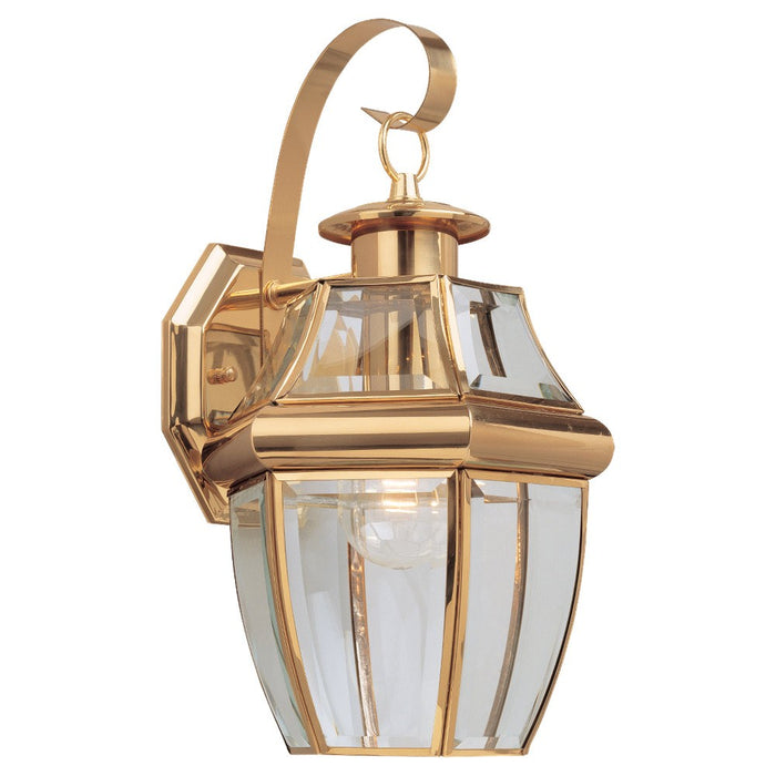 Lancaster One Light Outdoor Wall Lantern in Polished Brass