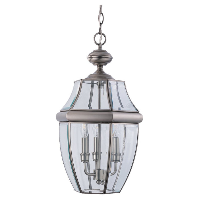 Lancaster Three Light Outdoor Pendant in Antique Brushed Nickel