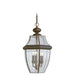 Lancaster Three Light Outdoor Pendant in Antique Bronze