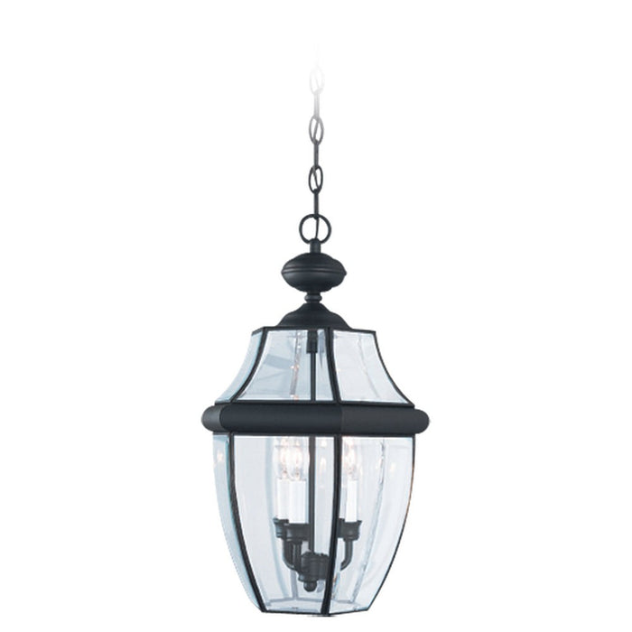 Lancaster Three Light Outdoor Pendant in Black