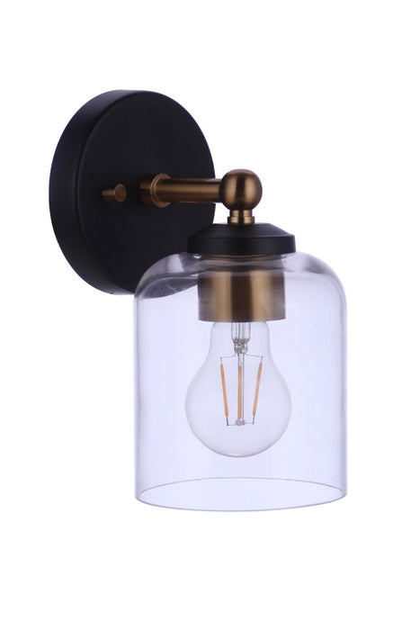 18705FBSB1 - Coppa 1-Light Wall Sconce in Flat Black & Satin Brass by Craftmade