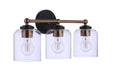 18719FBSB3 - Coppa 3-Light Vanity in Flat Black & Satin Brass by Craftmade