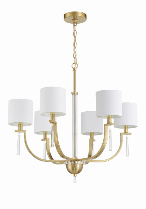 58226-SB - Fortuna 6-Light Chandelier in Satin Brass by Craftmade