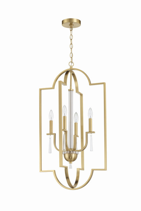 58234-SB - Fortuna 4-Light Foyer Pendant in Satin Brass by Craftmade