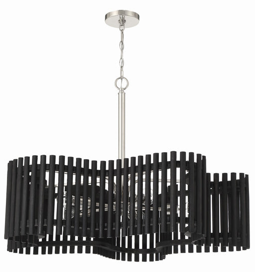 58426-PLNBWN - Freeform 5-Light Chandelier in Polished Nickel & Black Walnut by Craftmade