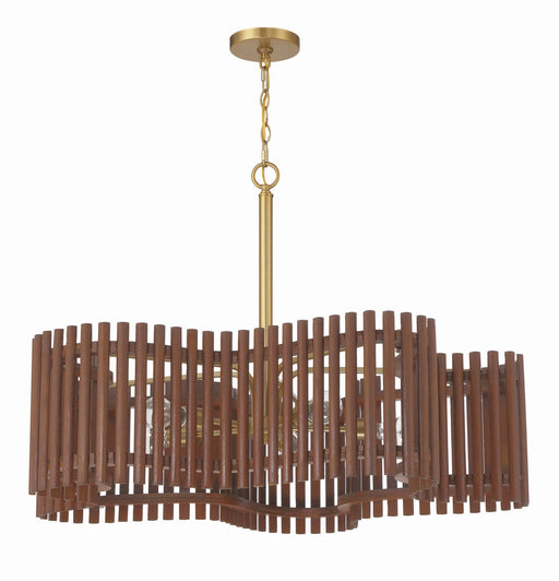 58426-SBWAL - Freeform 5-Light Chandelier in Satin Brass & Walnut by Craftmade