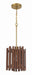 58491-SBWAL - Freeform 1-Light Pendant in Satin Brass & Walnut by Craftmade