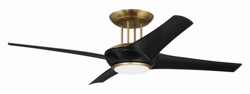 CAM54FBSB4 - Cam 54" Ceiling Fan in Flat Black & Satin Brass by Craftmade