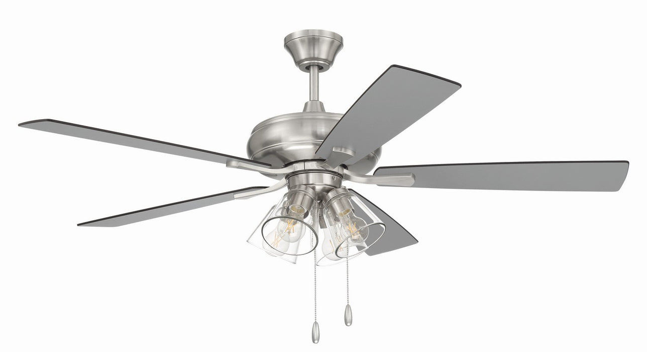 ECF104BNK5-BNGW - Economy Clear 4 Light 52" Ceiling Fan in Brushed Polished Nickel by Craftmade