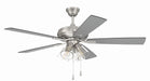 ECF104BNK5-BNGW - Economy Clear 4 Light 52" Ceiling Fan in Brushed Polished Nickel by Craftmade