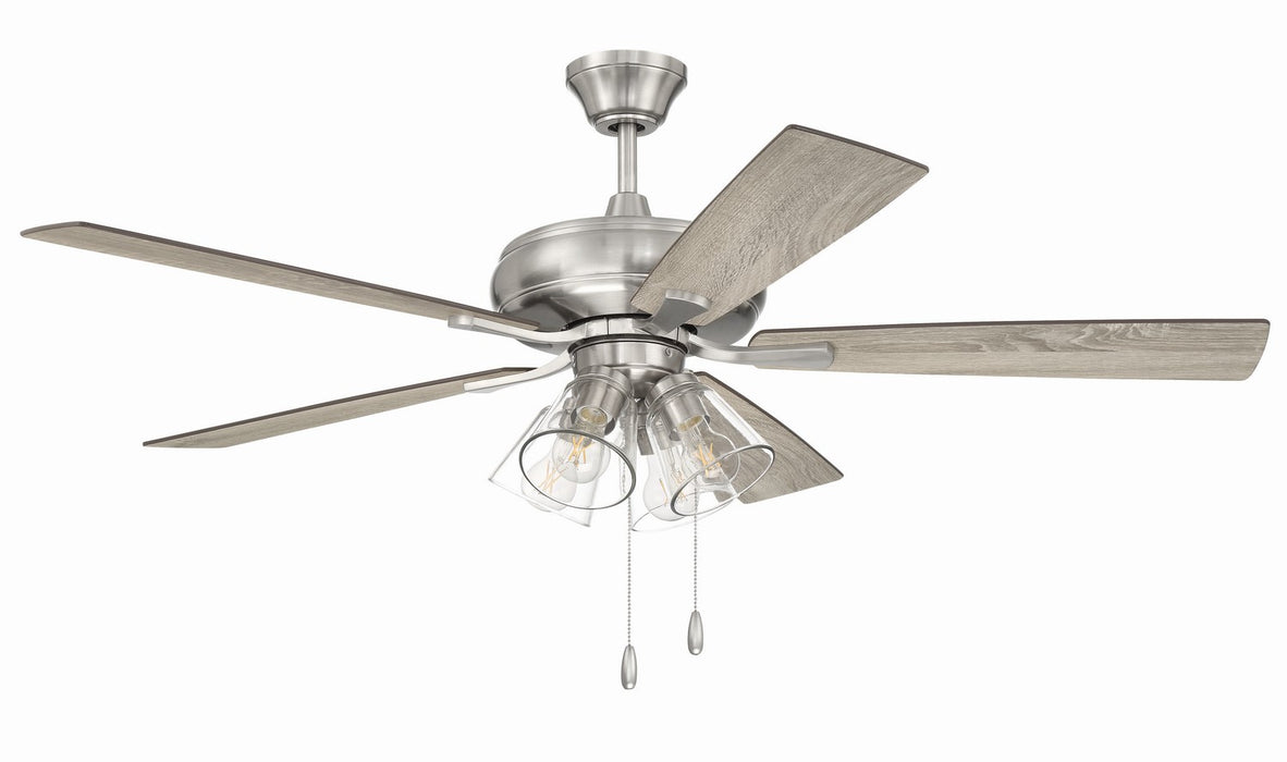 ECF104BNK5-DWWLN - Eos Clear 4 Light 52" Ceiling Fan in Brushed Polished Nickel by Craftmade