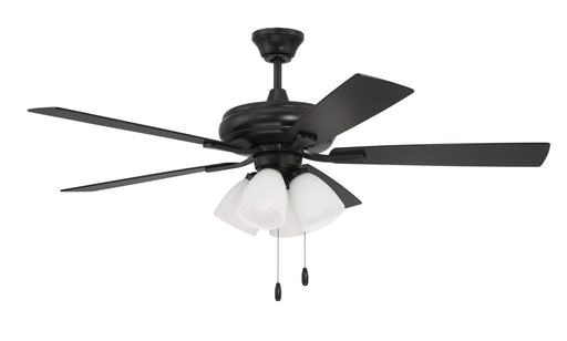 ECF114FB5-FBGW - Eos Frost 4 Light 52" Ceiling Fan in Flat Black by Craftmade