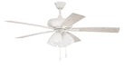 ECF114W5-WWOK - Eos Frost 4 Light 52" Ceiling Fan in White by Craftmade