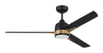 FUL52FBSB3 - Fuller 52" Ceiling Fan in Flat Black & Satin Brass by Craftmade