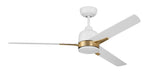 FUL52WSB3 - Fuller 52" Ceiling Fan in White & Satin Brass by Craftmade