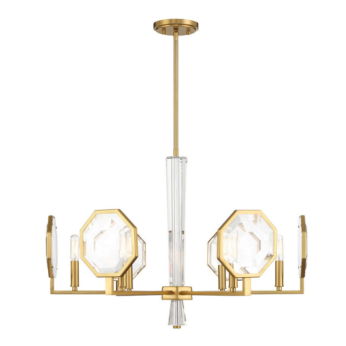 Leighton Six Light Chandelier in Warm Brass