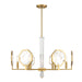 Leighton Six Light Chandelier in Warm Brass