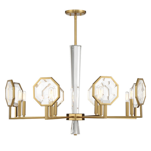 Leighton Eight Light Chandelier in Warm Brass