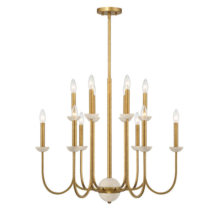 Oakhurst 12 Light Chandelier in Antique Gold