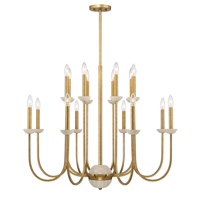 Oakhurst 16 Light Chandelier in Antique Gold