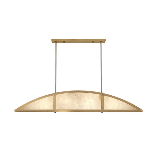 Legacy Four Light Linear Chandelier in Warm Brass