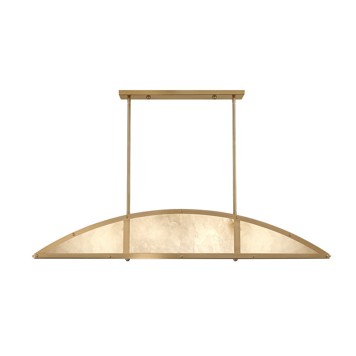 Legacy Four Light Linear Chandelier in Warm Brass