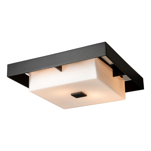 Shadow Box Small Outdoor Flush Mount in Coastal Black with Coastal Burnished Steel Accent - 363100-SKT-80-78-GG0784 by Hubbardton Forge