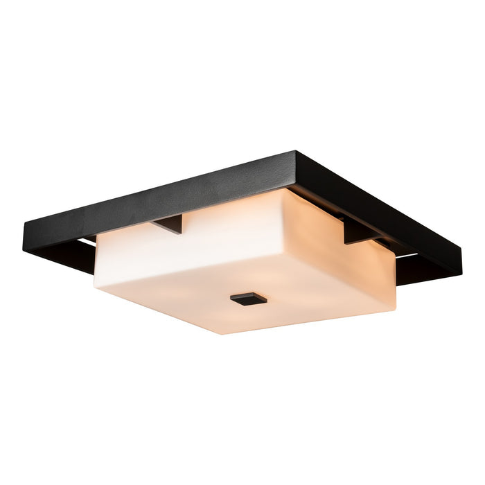 Shadow Box Large Outdoor Flush Mount in Coastal Black with Coastal Dark Smoke Accent - 363102-SKT-80-77-GG0785 by Hubbardton Forge