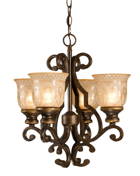 7404-BU- Norwalk 4-Light Mini Chandelier in Bronze Umber by Crystorama