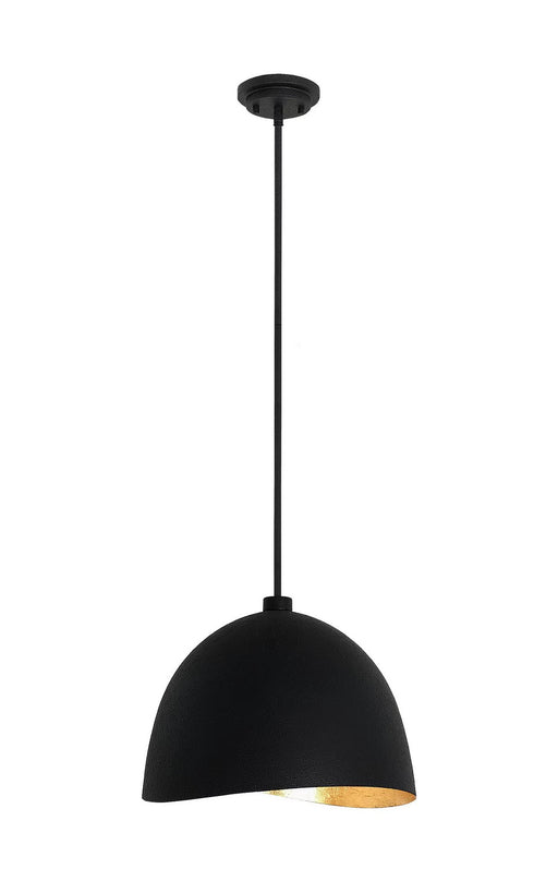 P1914-711 - Eclos 1-Light Pendant in Sand Coal with Gold Leaf by George Kovacs