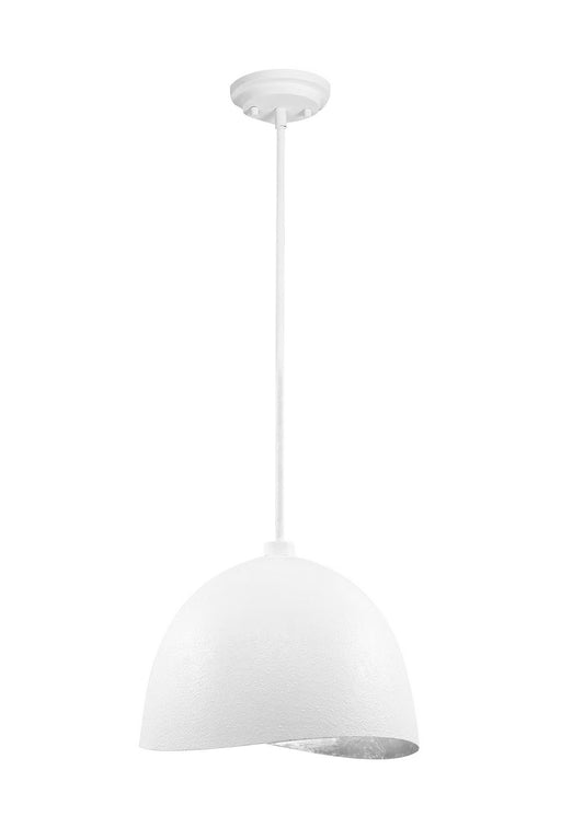 P1914-736 - Eclos 1-Light Pendant in Textured White with Silver Leaf by George Kovacs