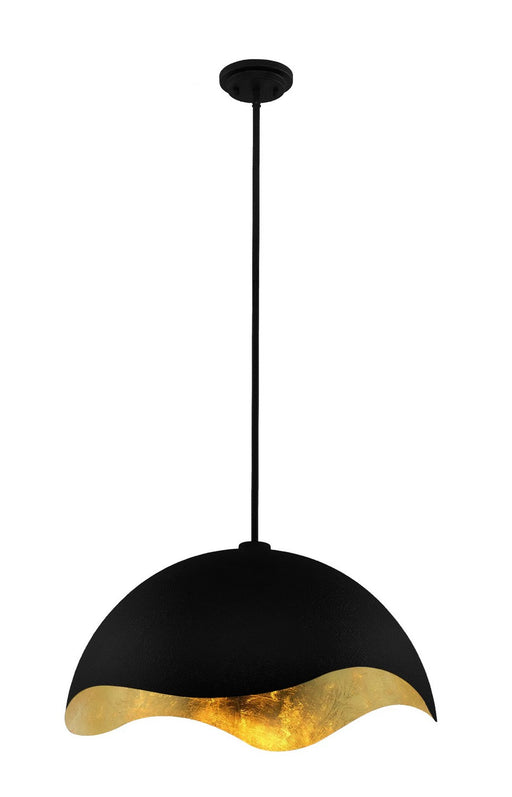 P1915-711 - Eclos 1-Light Pendant in Sand Coal with Gold Leaf by George Kovacs