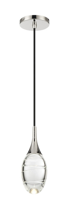 P5592-613-L - Hail LED Mini Pendant in Polished Nickel by George Kovacs