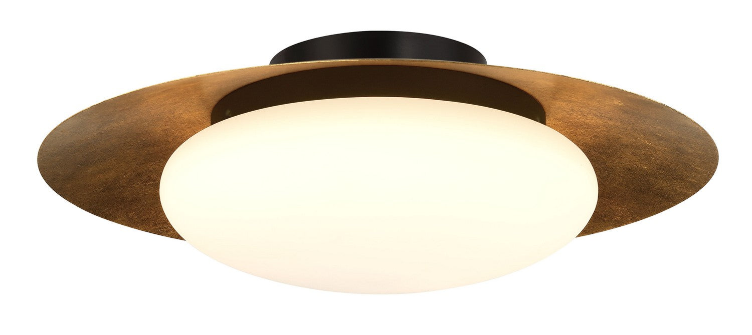 5626-869-L - Zinola LED Flush Mount in Sand Coal & Halcyon Gold by Minka Lavery