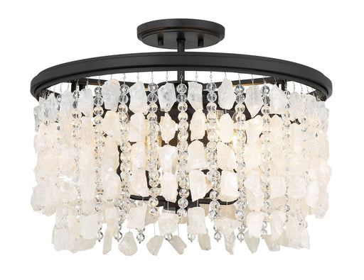 Minka Lavery Shimmering Elegance 4-Light Semi Flush Mount in Sand Coal (6703-66)