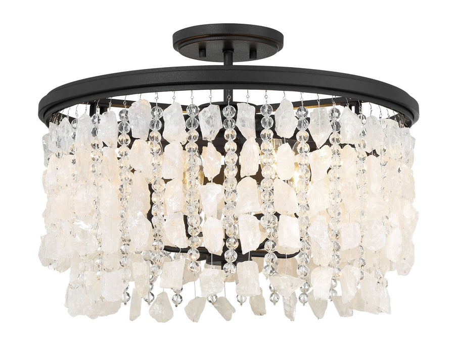 Minka Lavery Shimmering Elegance 4-Light Semi Flush Mount in Sand Coal (6703-66)