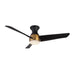 HF91954-BG/MB - Thalia 54" Hugger Fan in Brushed Gold/Matte Black by Kuzco Lighting