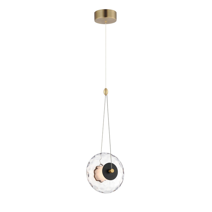 E24031-24BKNAB - Unity LED Pendant in Black & Natural Aged Brass by ET2