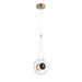 E24031-24BKNAB - Unity LED Pendant in Black & Natural Aged Brass by ET2