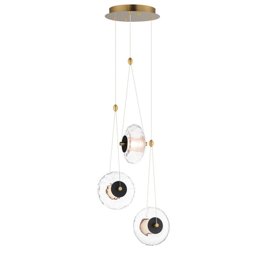 E24033-24BKNAB - Amulet LED Pendant in Black & Natural Aged Brass by ET2