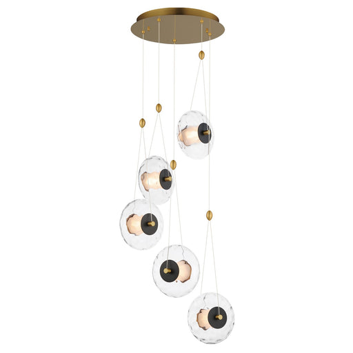 E24035-24BKNAB - Amulet LED Pendant in Black & Natural Aged Brass by ET2