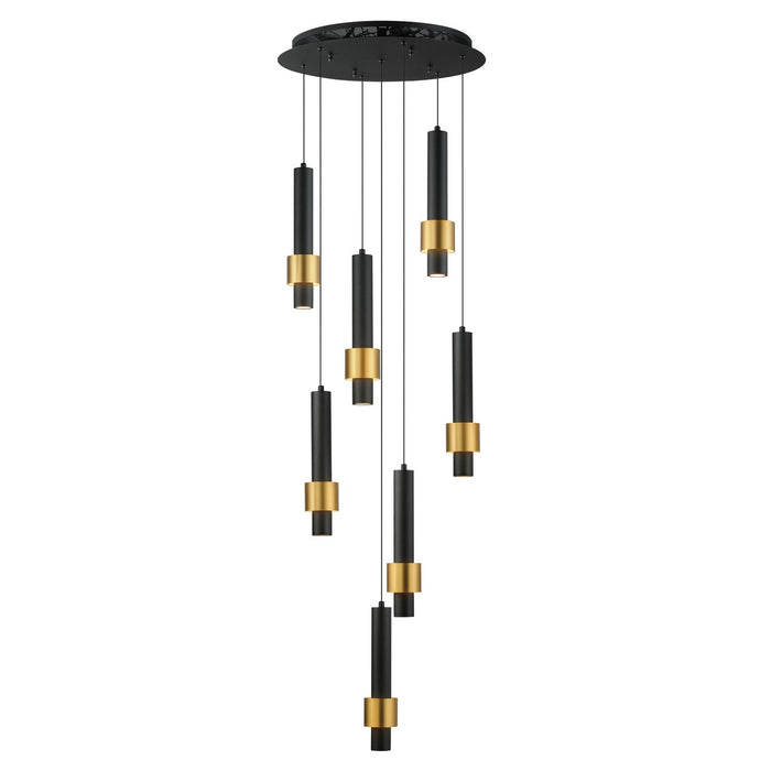 E24757-BKGLD- Reveal LED Pendant in Black & Gold by ET2