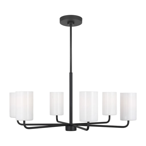 GLC1026MBK - Rhett 6-Light Chandelier in Midnight Black by Generation Lighting