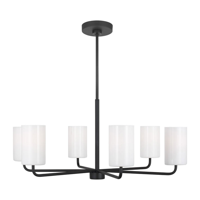 GLC1026MBK - Rhett 6-Light Chandelier in Midnight Black by Generation Lighting