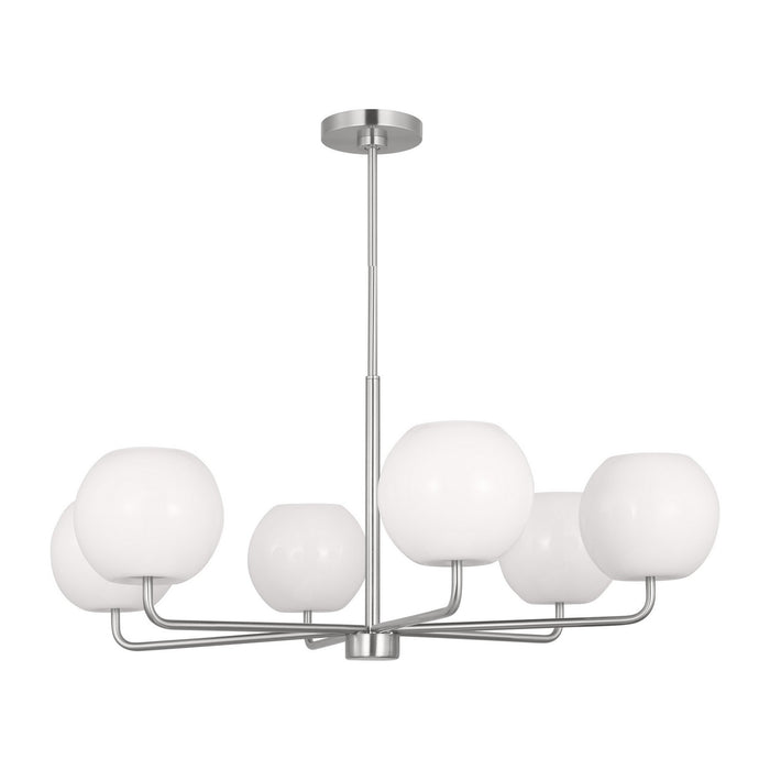 GLC1066BS - Rory 6-Light Chandelier in Brushed Steel by Generation Lighting